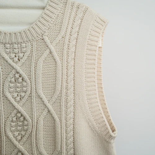 Cream V Neck Sweater Vest