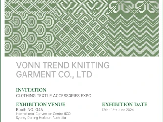 Vonn Trend Knitting Garment, lai demonstrētu jaunāko kolekciju apģērbu teksti...